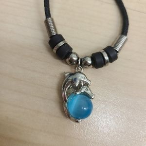Dolphin blue tiger's eye necklace